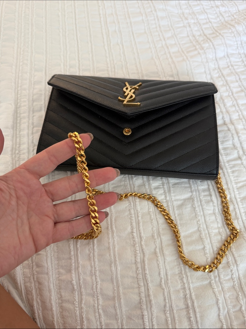 Saint Laurent Black Quilted Leather Crossbody with Gold YSL Hardware - Picture 8 of 8